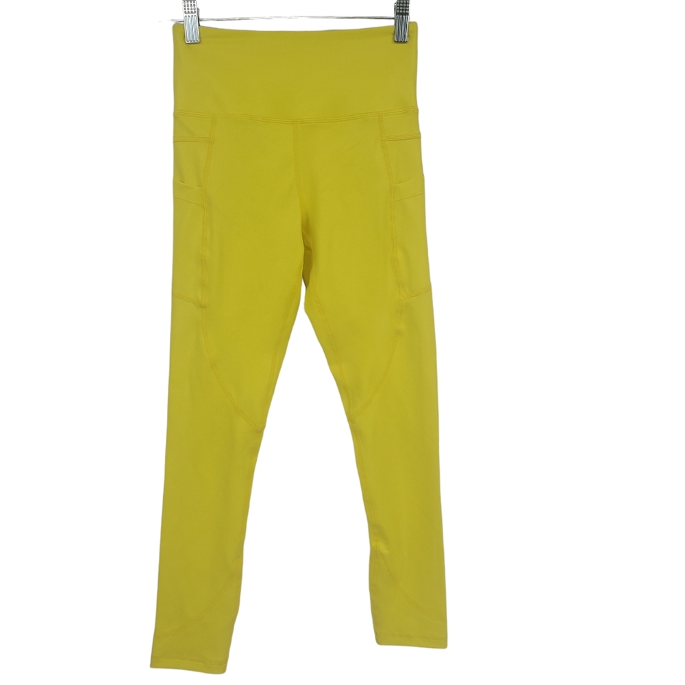 Zyia Size 2 Bright Yellow High Rise Leggings w Pockets